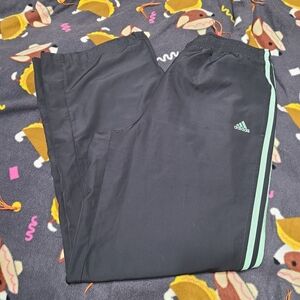 Adidas Gray And Mint Green Mesh Lined Track Pants Size L 2008 Version